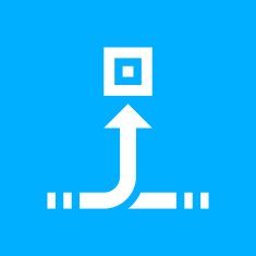 Conveyor icon on a blue background - Smooth Series