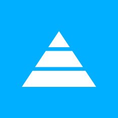Pyramid icon on a blue background - Smooth Series N11