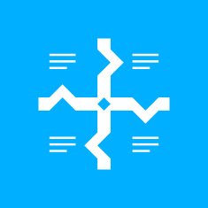 Flowchart icon on a blue background - Smooth Series N9
