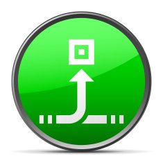 Conveyor icon on a round button - Slender Series