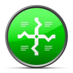 Flowchart icon on a round button - Slender Series N9