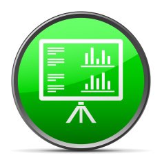 Projection Screen icon on a round button - Slender Series N4