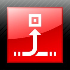Conveyor icon on a square button - Sleek Series
