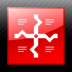 Flowchart icon on a square button - Sleek Series N9