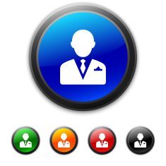 Businessman icon on round buttons - Shined Series N16