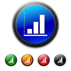 Bar Graph icon on round buttons - Shined Series N19
