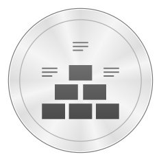 Pyramid icon on a round button - Sharp Series N9