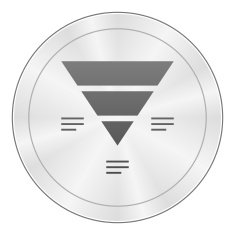 Pyramid icon on a round button - Sharp Series N10