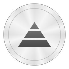 Pyramid icon on a round button - Sharp Series N11