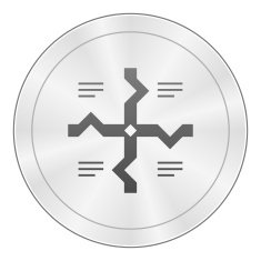 Flowchart icon on a round button - Sharp Series N9