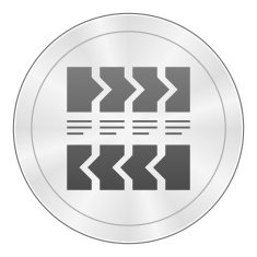 Flowchart icon on a round button - Sharp Series N10