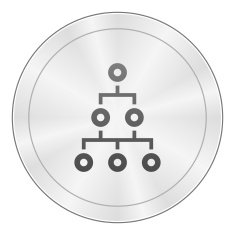 Organization Chart icon on a round button - Sharp Series N4