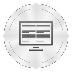 Computer Monitor icon on a round button - Sharp Series