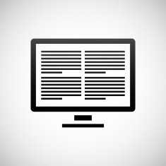 Computer Monitor icon on a white background - Shade Series