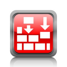 Wall icon on a square button - RubyRed Series