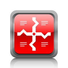 Flowchart icon on a square button - RubyRed Series N9