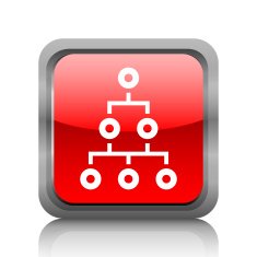 Organization Chart icon on a square button - RubyRed Series N4