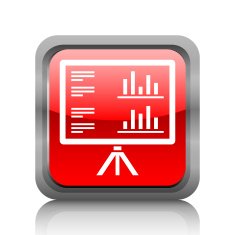 Projection Screen icon on a square button - RubyRed Series N4