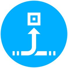 Conveyor icon on a round button - Round Series
