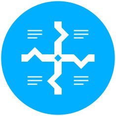 Flowchart icon on a round button - Round Series N9