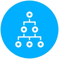 Organization Chart icon on a round button - Round Series N4