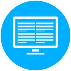 Computer Monitor icon on a round button - Round Series