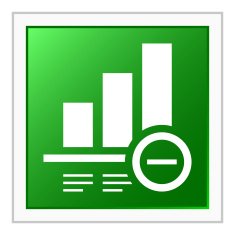 Bar Graph icon on a square button - Flat Series N16