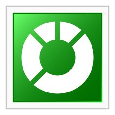 Donut Chart icon on a square button - Flat Series N4