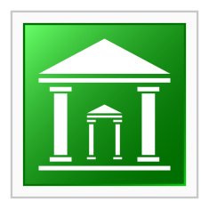 Bank icon on a square button - Flat Series N8
