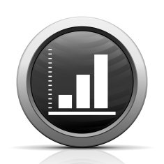 Bar Graph icon on a round button - Elect Series N19