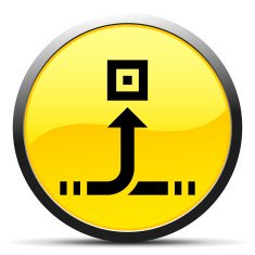 Conveyor icon on a round button - Curve Series