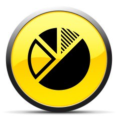 Pie Chart icon on a round button - Curve Series N6
