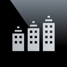 Apartment Building icon on a black background - Core Series