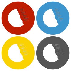 Coxcomb Chart icon on circle buttons - Circle Series N4