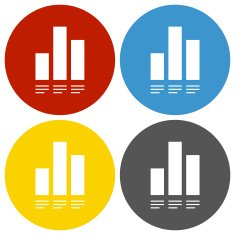 Bar Graph icon on circle buttons - Circle Series N18