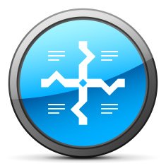 Flowchart icon on a round button - Bright Series N9