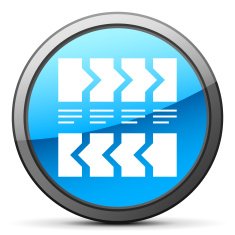 Flowchart icon on a round button - Bright Series N10