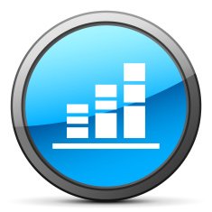 Bar Graph icon on a round button - Bright Series N19