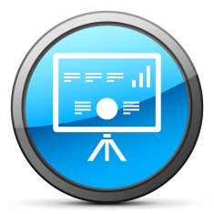 Projection Screen icon on a round button - Bright Series N5