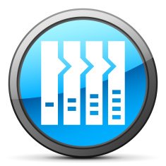 Flowchart icon on a round button - Bright Series N11