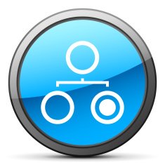 Organization Chart icon on a round button - Bright Series N5
