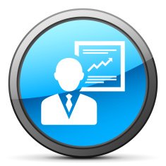 Businessman icon on a round button - Bright Series N21