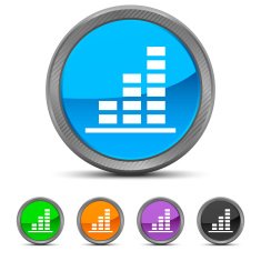 Bar Graph icon on circle buttons - Circled Series N22
