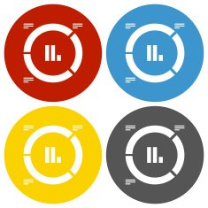 Donut Chart icon on circle buttons - Circle Series N5