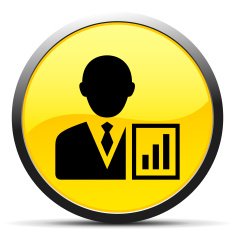 Businessman icon on a round button - Curve Series N18