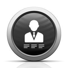 Businessman icon on a round button - Elect Series N21