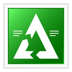 Chevron Chart icon on a square button - Flat Series N11