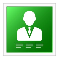 Businessman icon on a square button - Flat Series N21