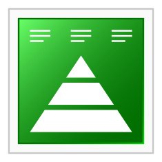 Pyramid icon on a square button - Flat Series N12