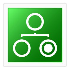 Organization Chart icon on a square button - Flat Series N5